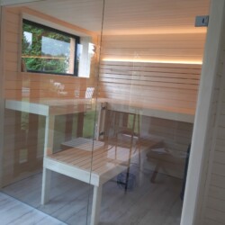 Sauna aus Massivholz Espe
