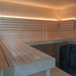 Sauna aus Massivholz Espe